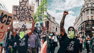 'Lewis Hamilton' esteve presente em protesto antirracista em Londres