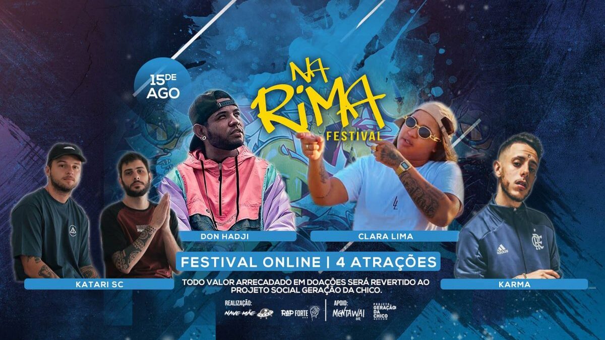 'Na Rima Festival' acontece neste sábado (15), com Clara Lima, Don Hadji e mais