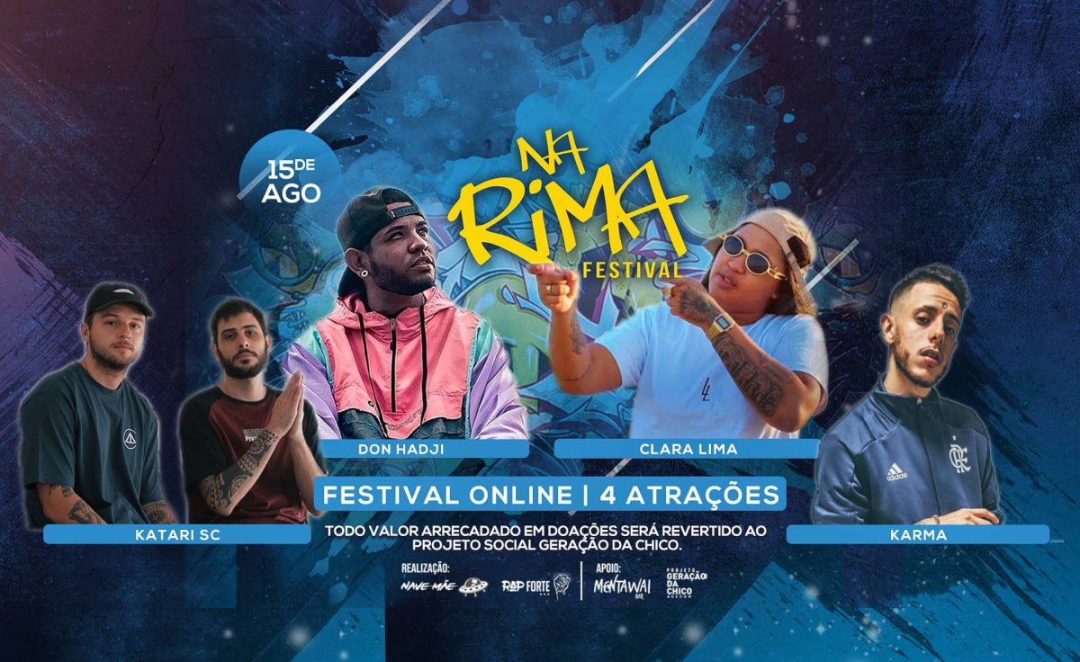 'Na Rima Festival' acontece neste sábado (15), com Clara Lima, Don Hadji e mais