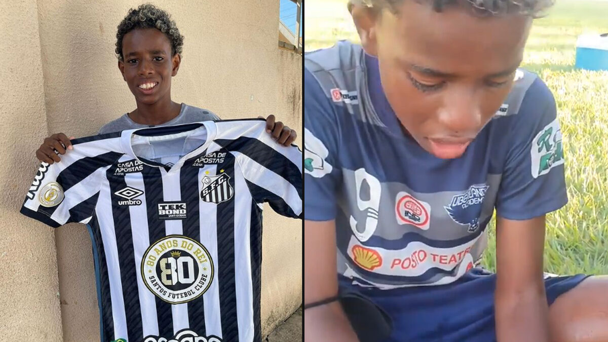 Luiz Eduardo, jovem que foi vítima de racismo no inteior de Goiás, ganha presente do Santos F.C e convite para teste em 2021