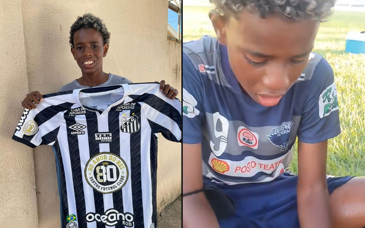 Luiz Eduardo, jovem que foi vítima de racismo no inteior de Goiás, ganha presente do Santos F.C e convite para teste em 2021