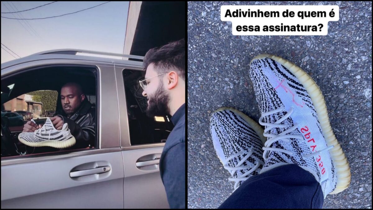 Fã brasileiro tem 'Yeezy' autografado por Kanye West, em Los Angeles