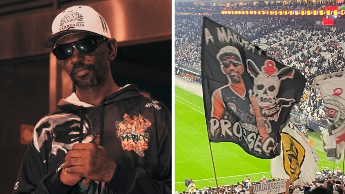 Torcida organizada do Corinthians faz homenagem ao rapper DUM DUM