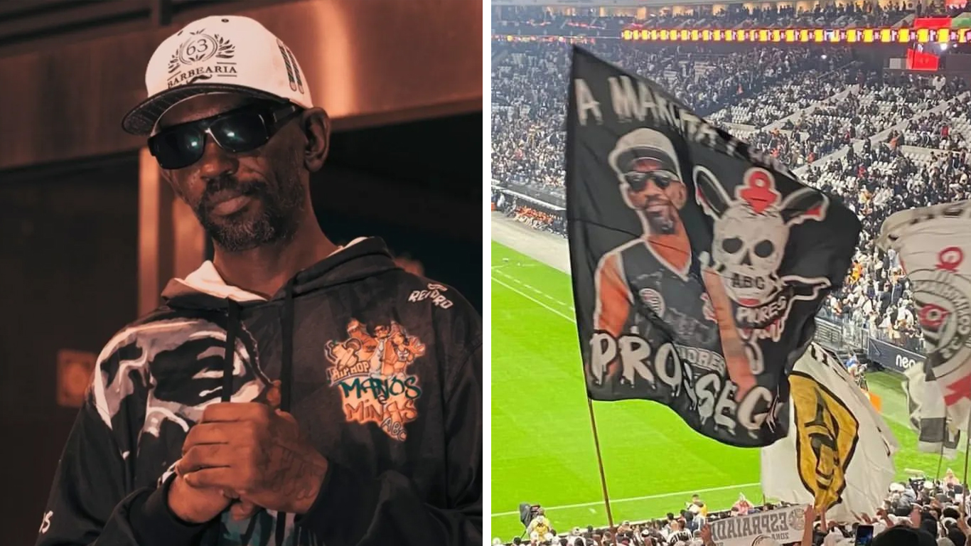 Torcida organizada do Corinthians faz homenagem ao rapper DUM DUM