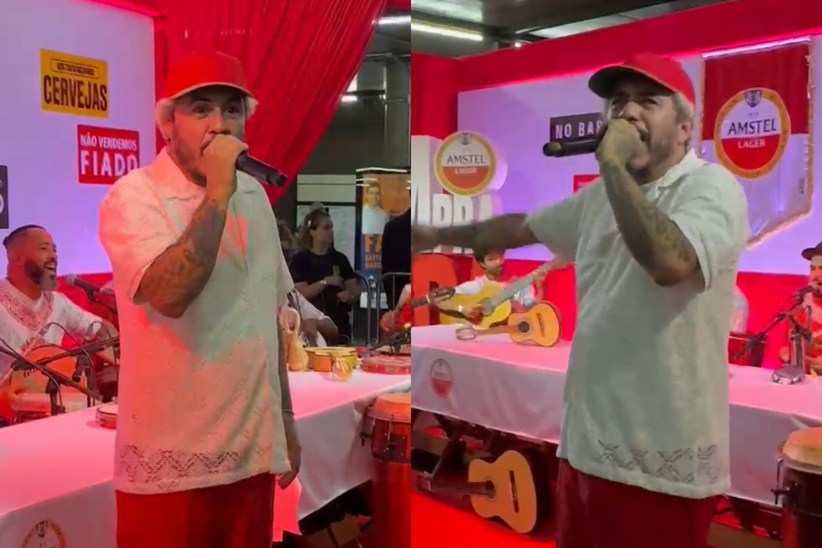 Amstel leva Marcelo D2 e roda de samba em apresentação surpresa no metrô Sé