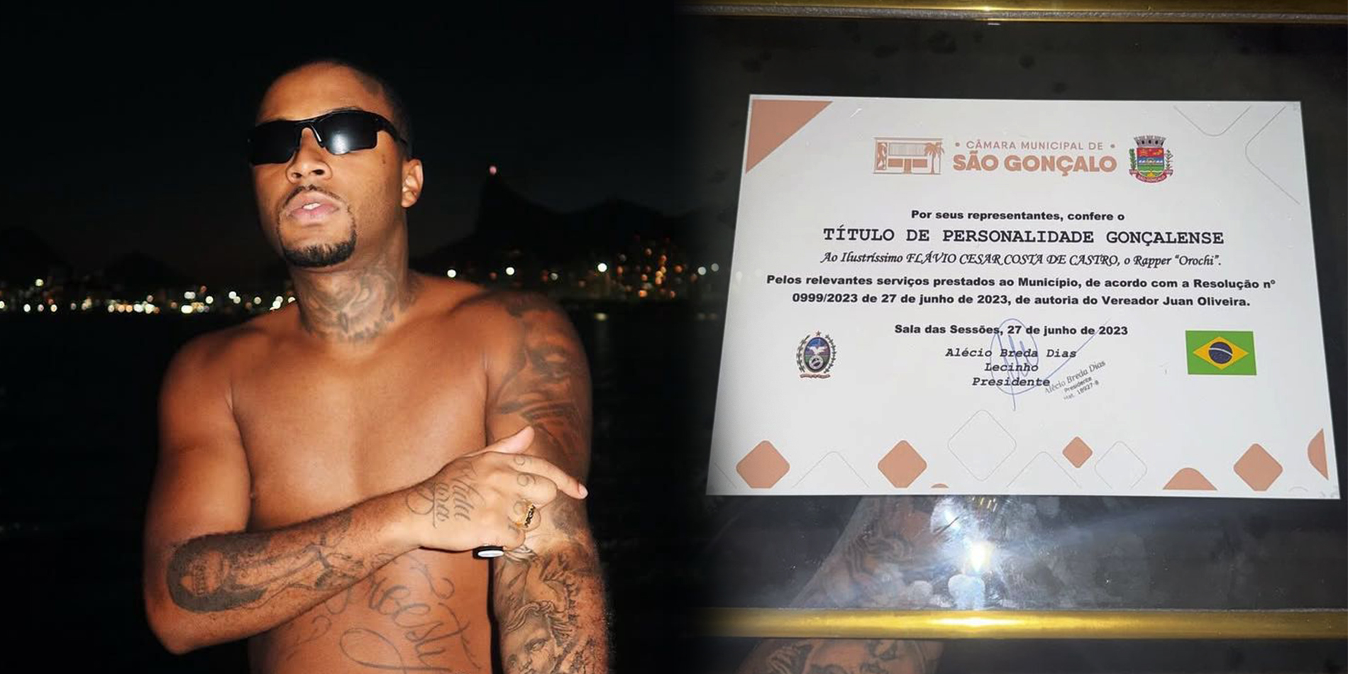 Orochi recebe Título de Personalidade Gonçalense