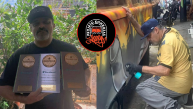 Bonga Mac se torna hexa recordista do RankBrasil com o Projeto Kombozas, que une graffiti, arte urbana e ação social em São Paulo.