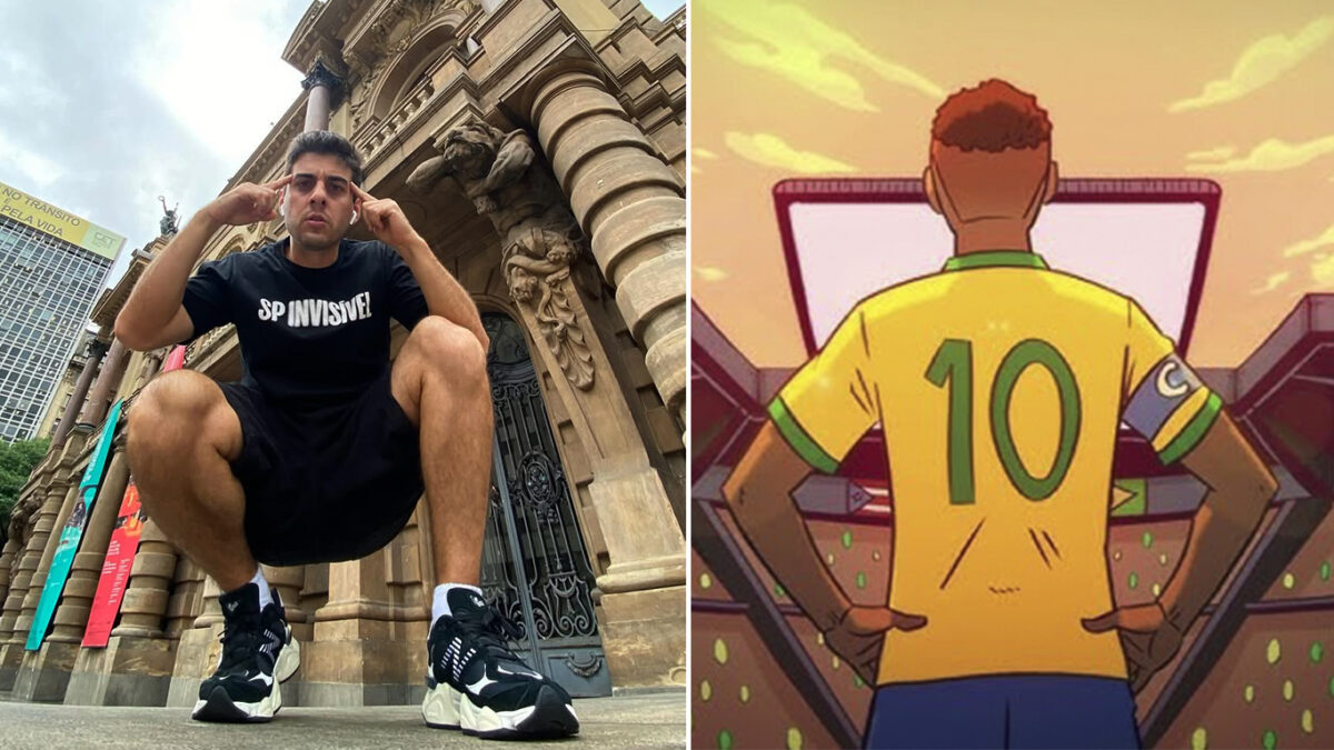 Fábio Brazza transforma pênalti no final da Copa do Mundo em crítica social, em “A Cobrança”