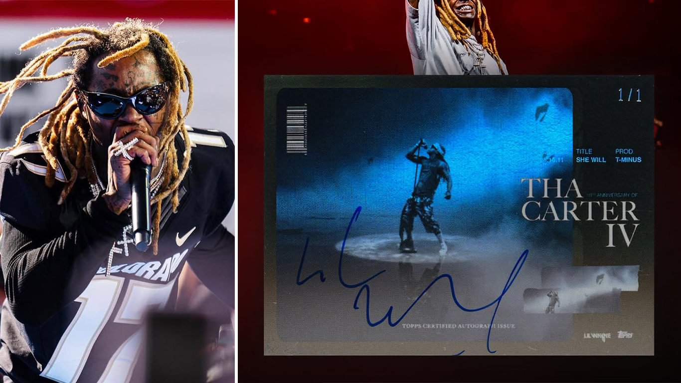 LIL WAYNE quebra recorde com card 1/1 autografado vendido por alto valor na gringa