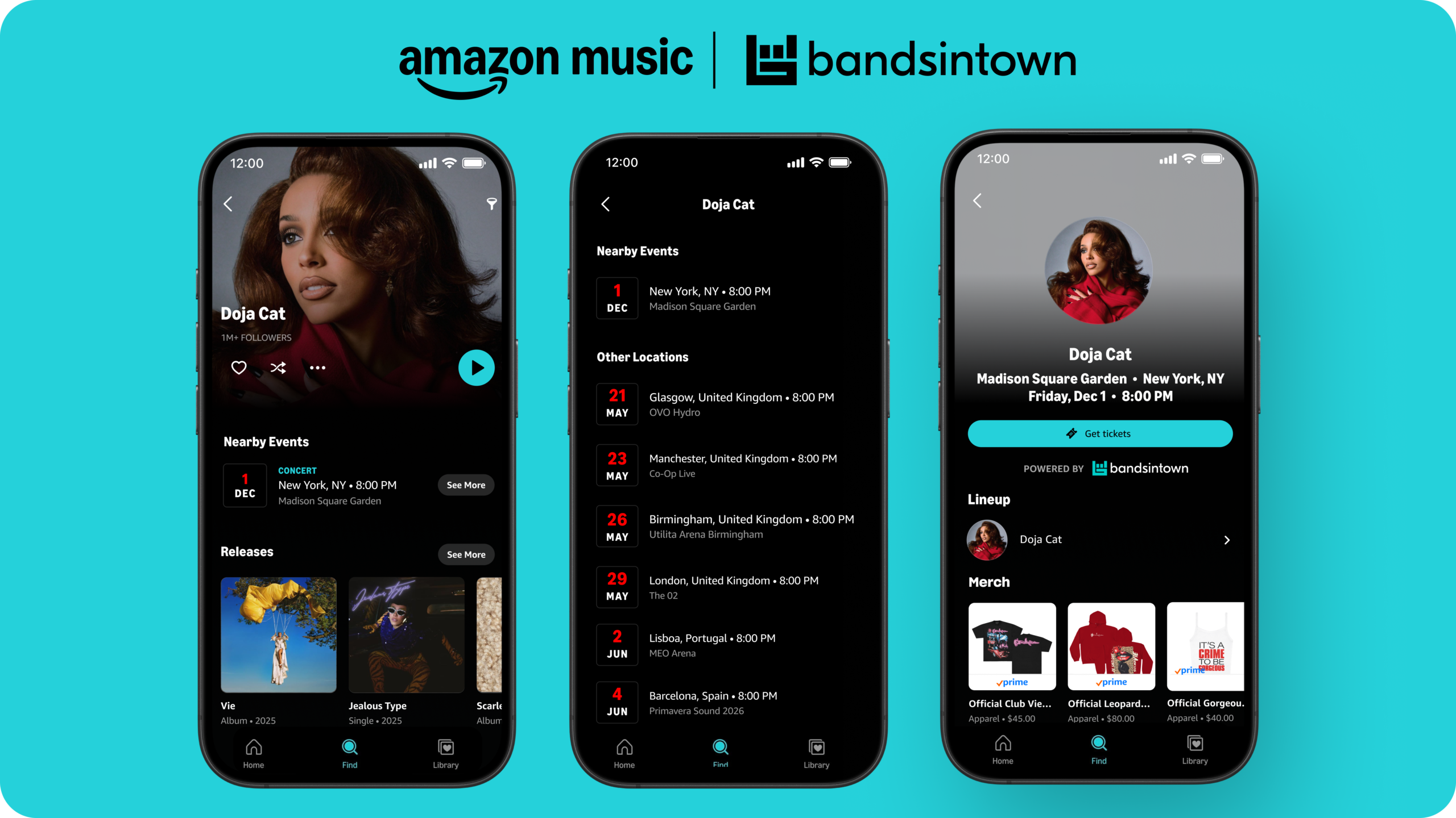 Amazon Music e Bandsintown conectam fãs a apresentações ao vivo