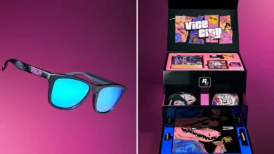Edição de colecionador de GTA 6 com óculos Oakley, boné New Era e itens de Vice City