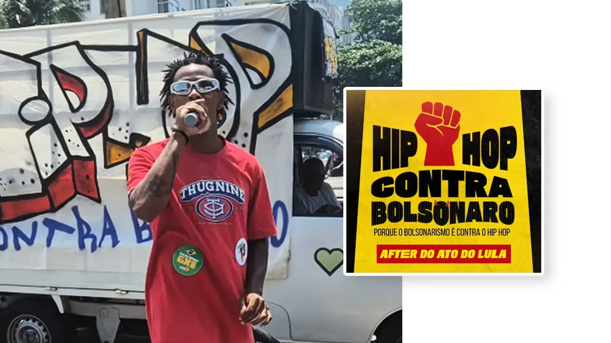 Ato "Hip-Hop Contra Bolsonaro" reúne Major RD, DK47 e diversos artistas em Copacabana, no RJ